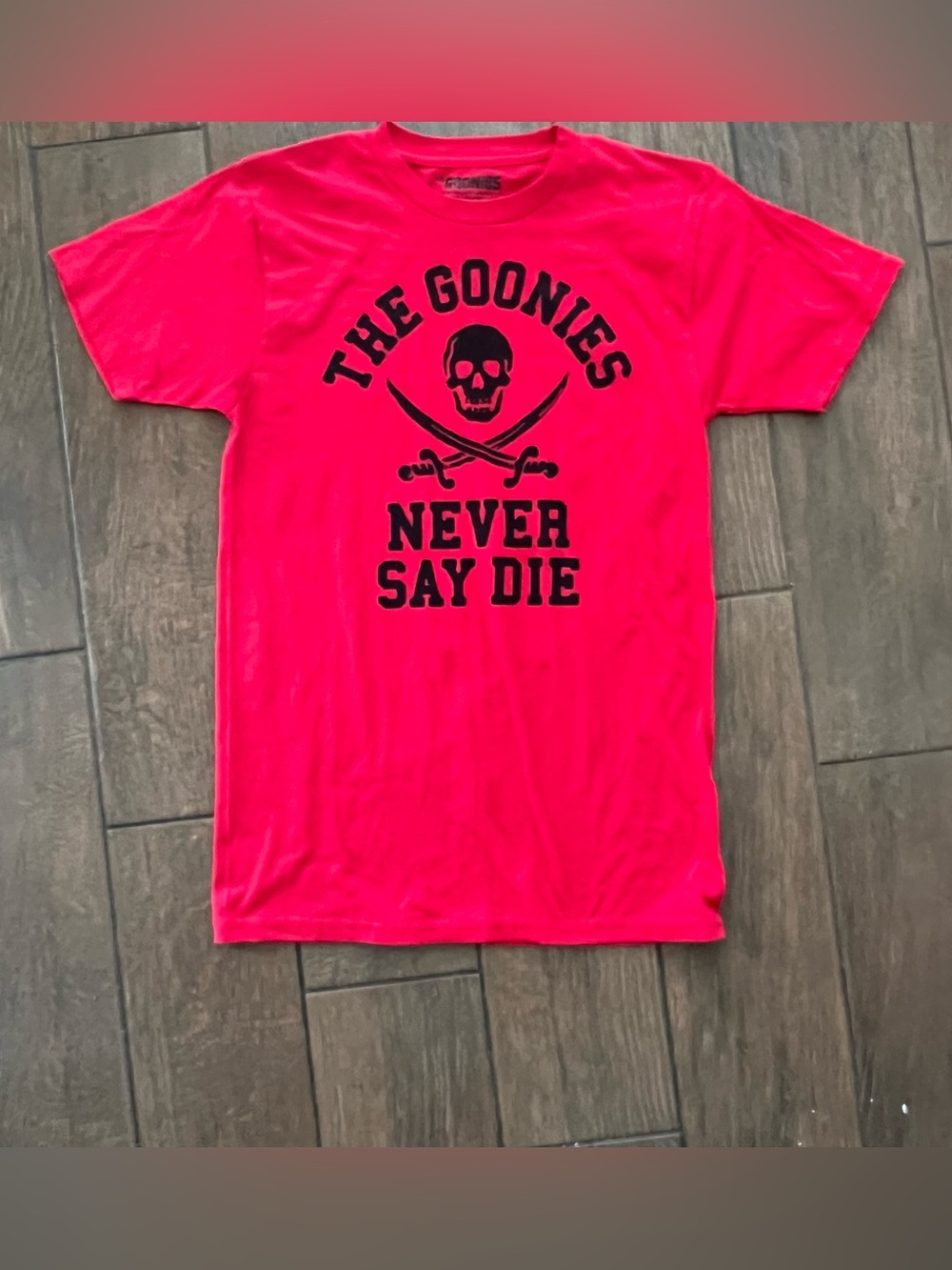 The Goonies Never say Die Red T Shirt Unisex Ripple Junction size Small